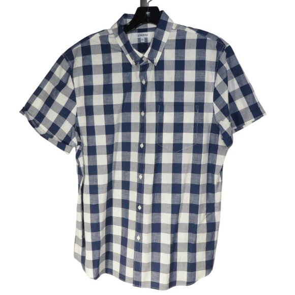 NWT Generra Blue & White Plaid Button Down - Picture 1 of 6